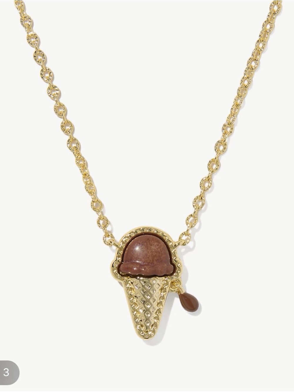 NWT Kendra Scott Chocolate Ice Cream Cone Pendant Necklace
